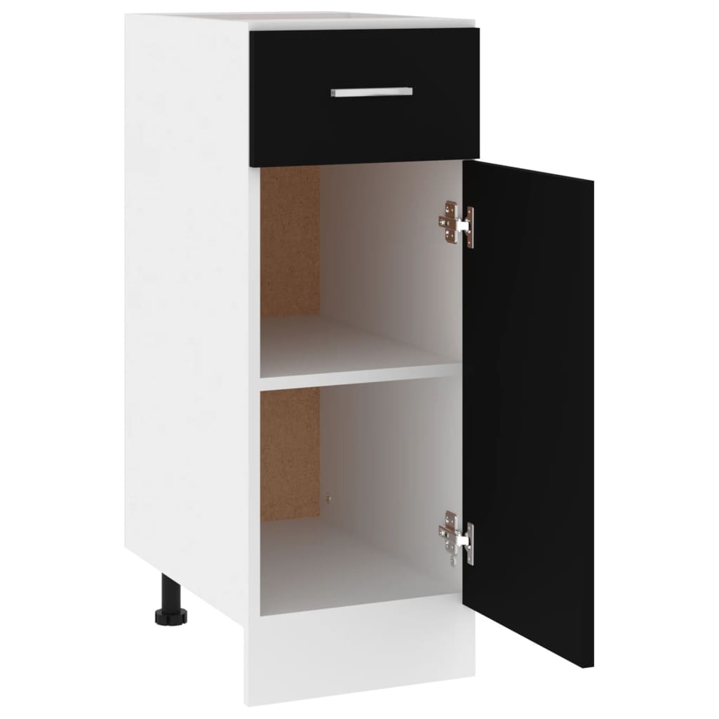 Schubunterschrank Lyon Schwarz 30x46x81,5 cm Holzwerkstoff