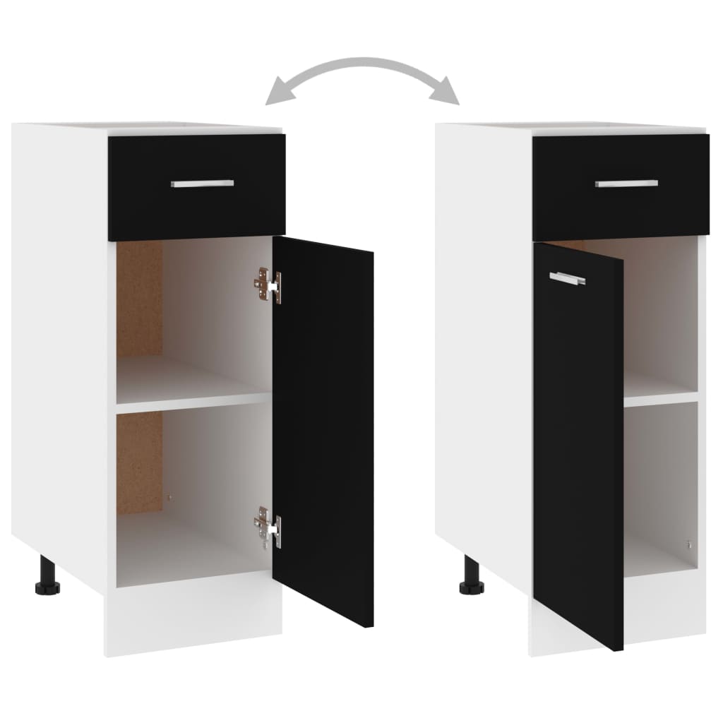 Schubunterschrank Lyon Schwarz 30x46x81,5 cm Holzwerkstoff