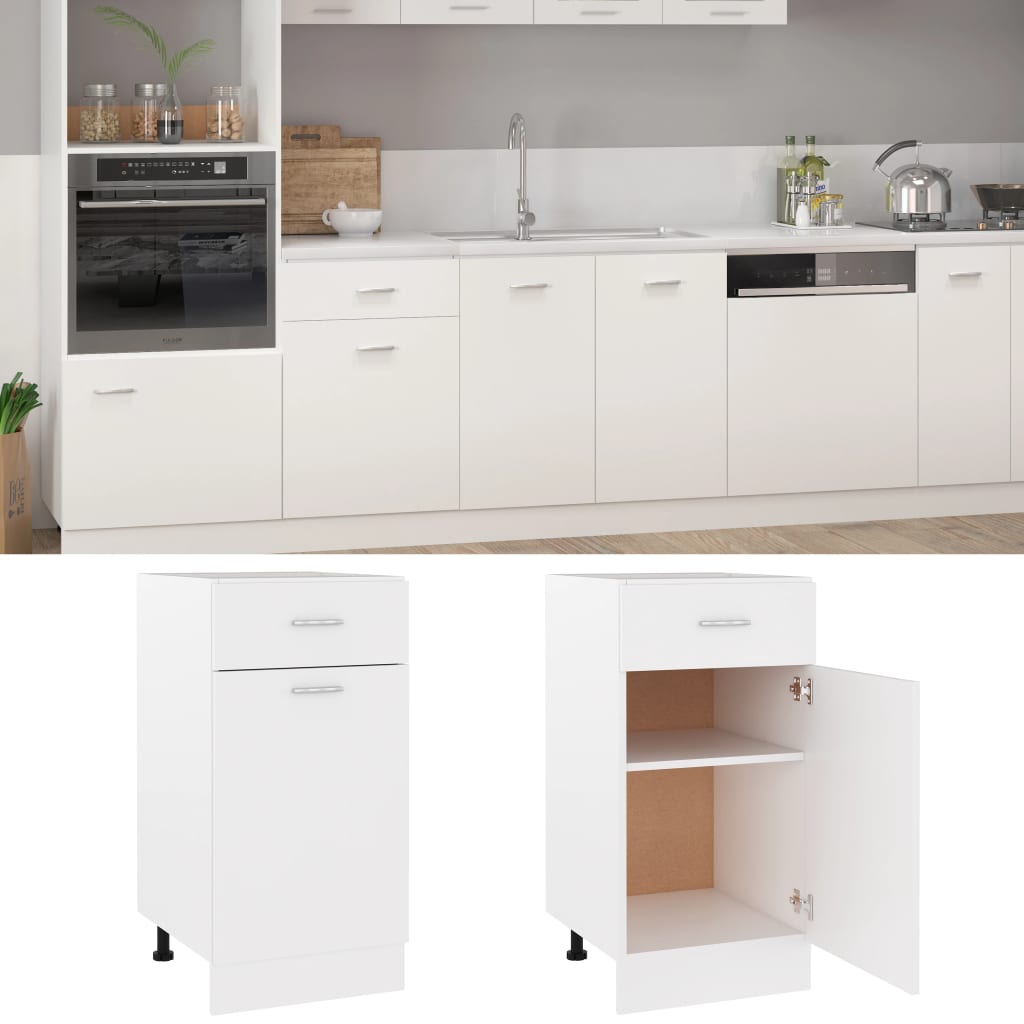 Schubunterschrank Lyon Weiß 40x46x81,5 cm Holzwerkstoff
