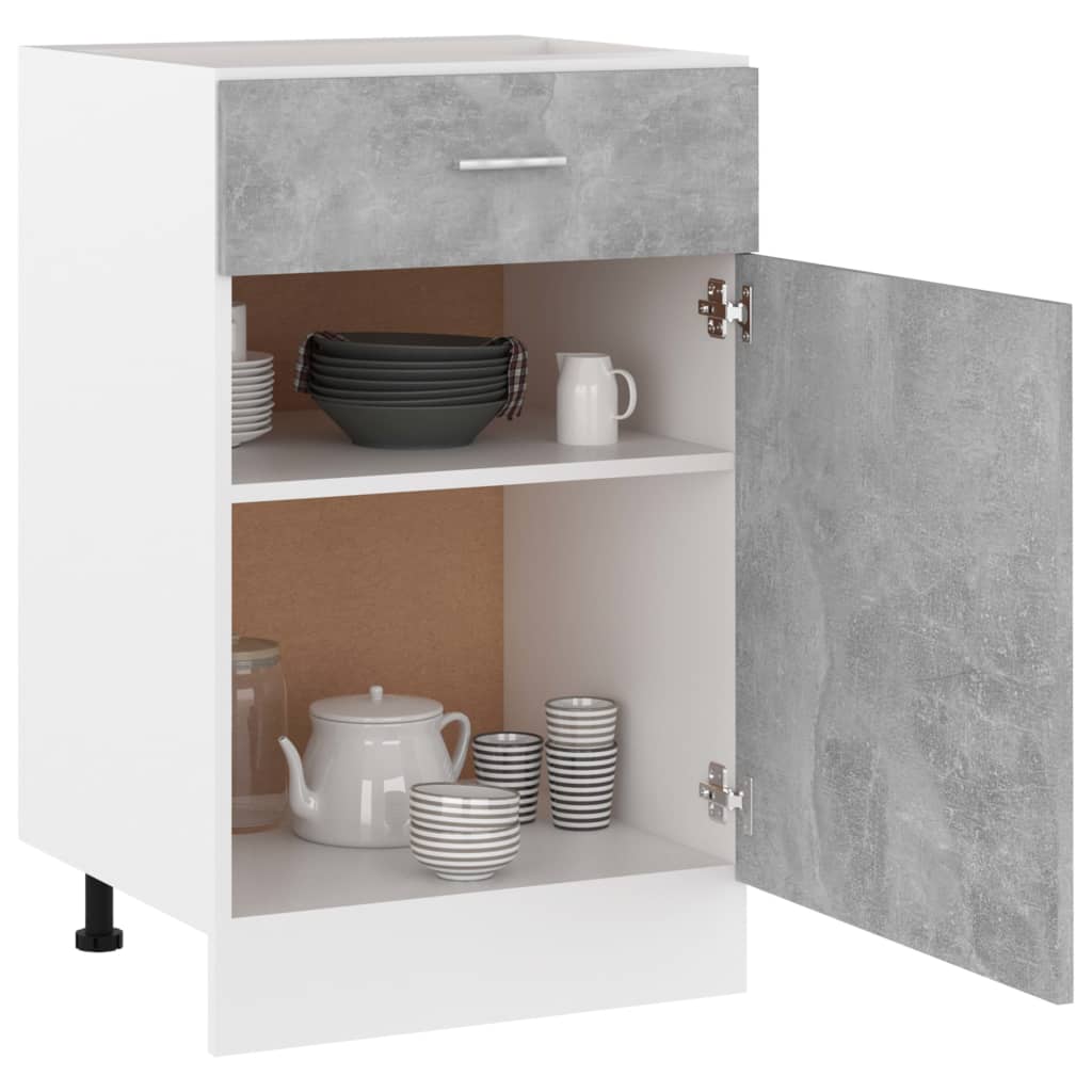 Schubunterschrank Lyon Betongrau 50x46x81,5 cm Holzwerkstoff