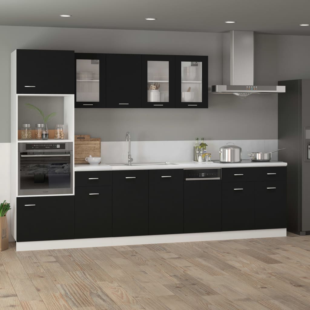 Schubunterschrank Lyon Schwarz 80x46x81,5 cm Holzwerkstoff