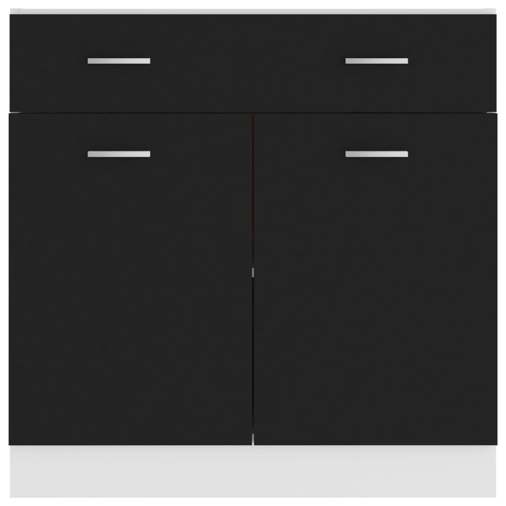 Schubunterschrank Lyon Schwarz 80x46x81,5 cm Holzwerkstoff