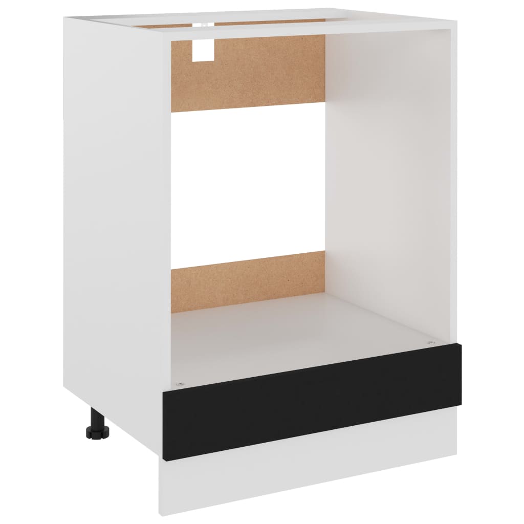 Herdumbauschrank Lyon Schwarz 60x46x81,5 cm Holzwerkstoff