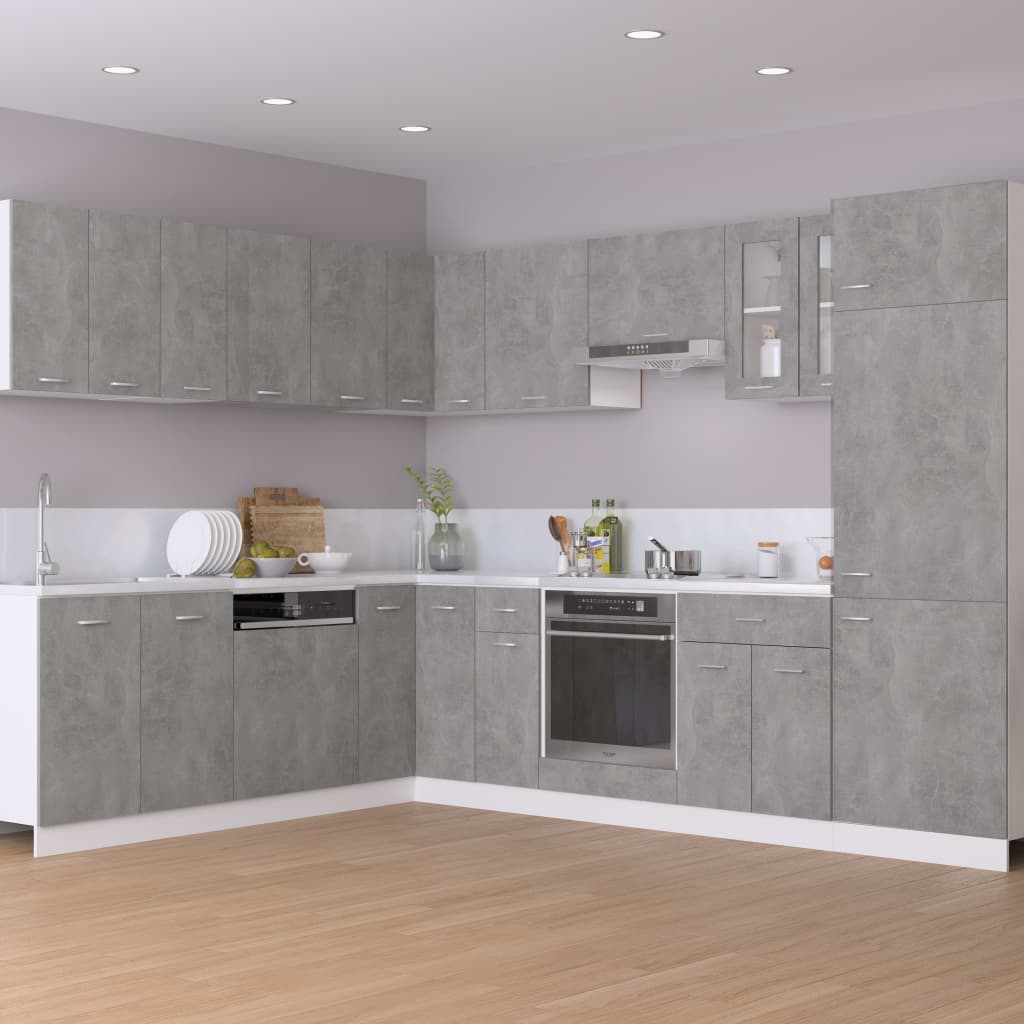 Built-in kitchen unit Lyon concrete grey 60x46x81.5 cm wood material