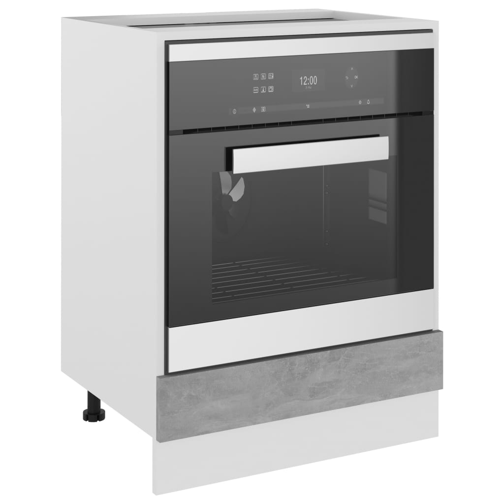 Built-in kitchen unit Lyon concrete grey 60x46x81.5 cm wood material