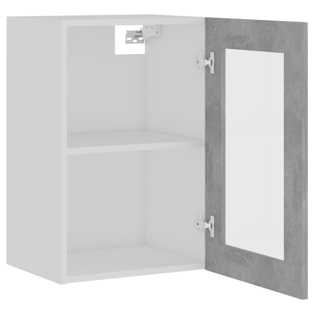 Hängeglasschrank Lyon Betongrau 40x31x60 cm Holzwerkstoff