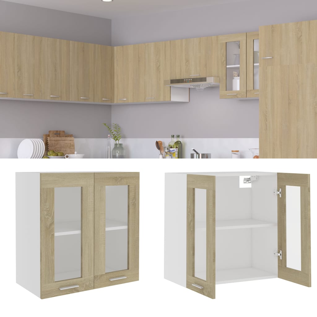 Hängeglasschrank Lyon Sonoma-Eiche 60x31x60 cm Holzwerkstoff