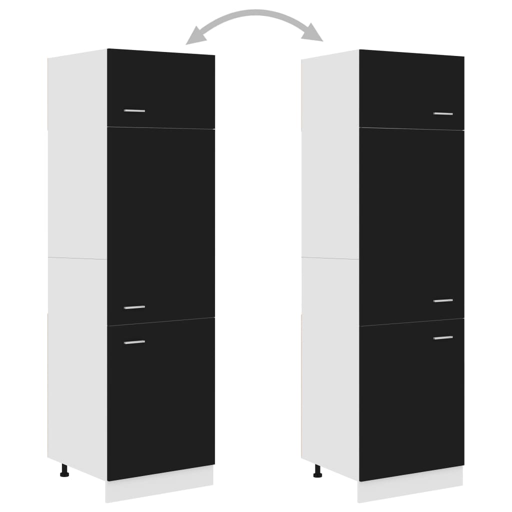 Refrigerator cabinet Lyon Black 60x57x207 cm wood-based material