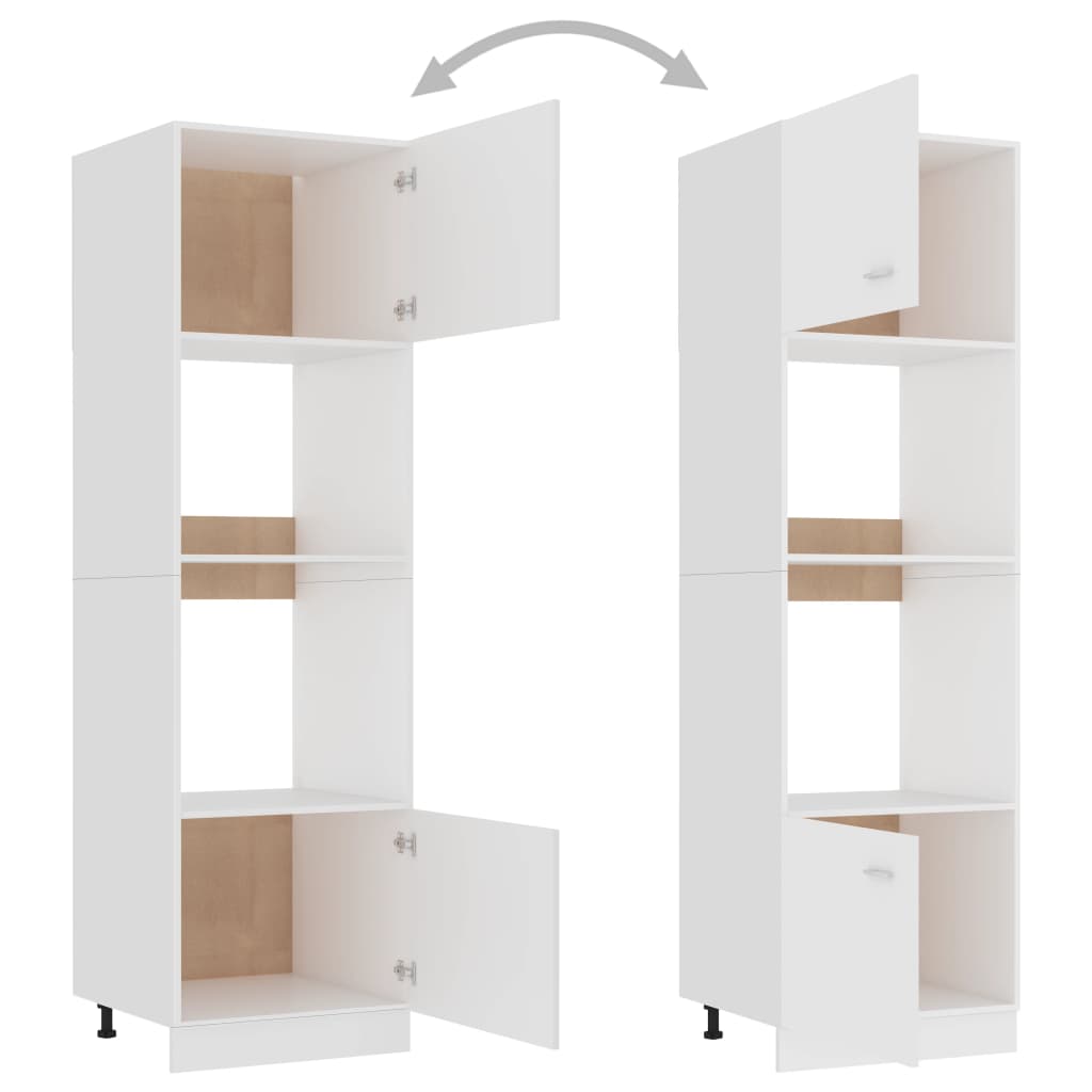 Mikrowellenumbauschrank Lyon Weiß 60x57x207 cm Holzwerkstoff