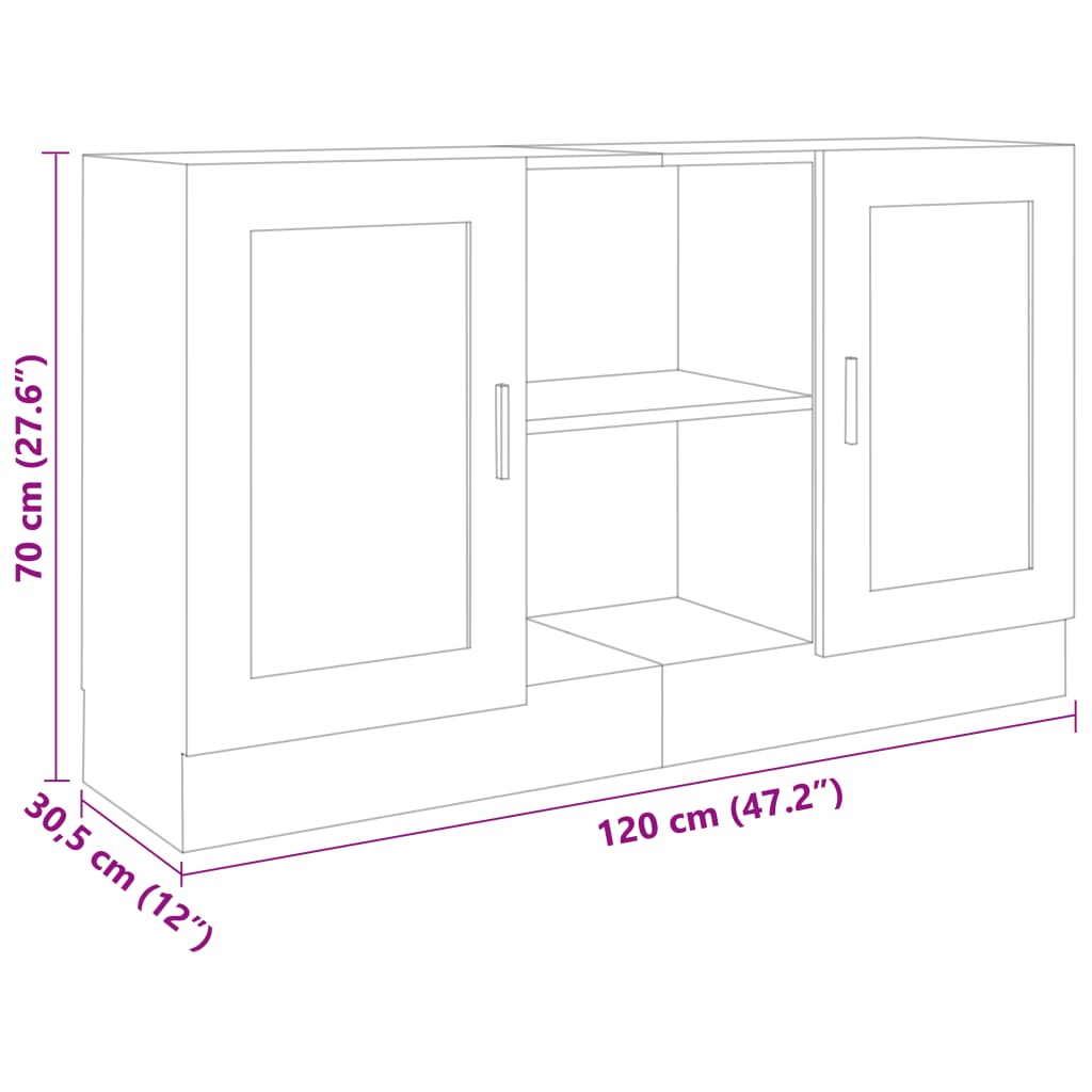 Sideboard Betongrau 120x30,5x70 cm Holzwerkstoff