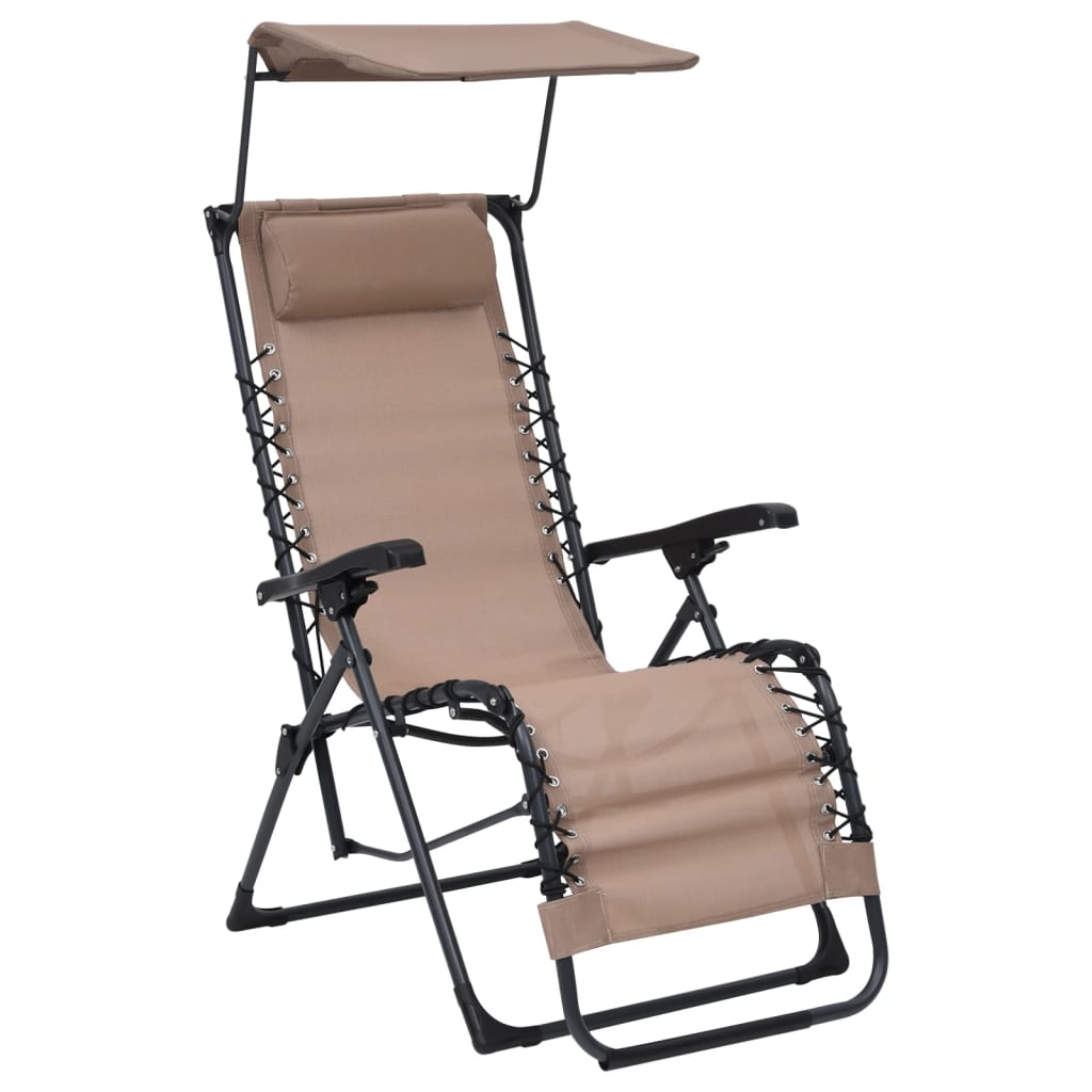 Klappbarer Liegestuhl Textilene Taupe