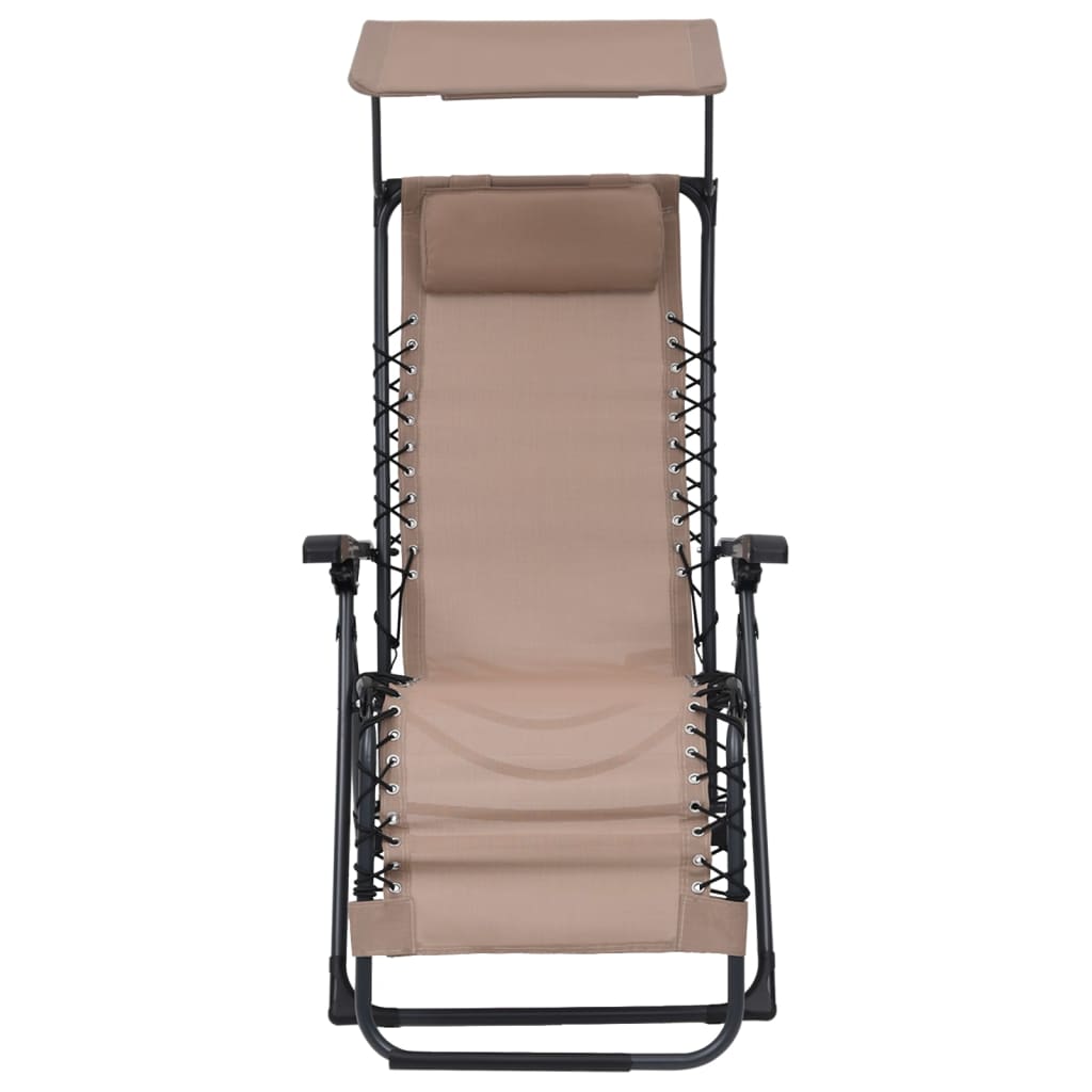 Klappbarer Liegestuhl Textilene Taupe