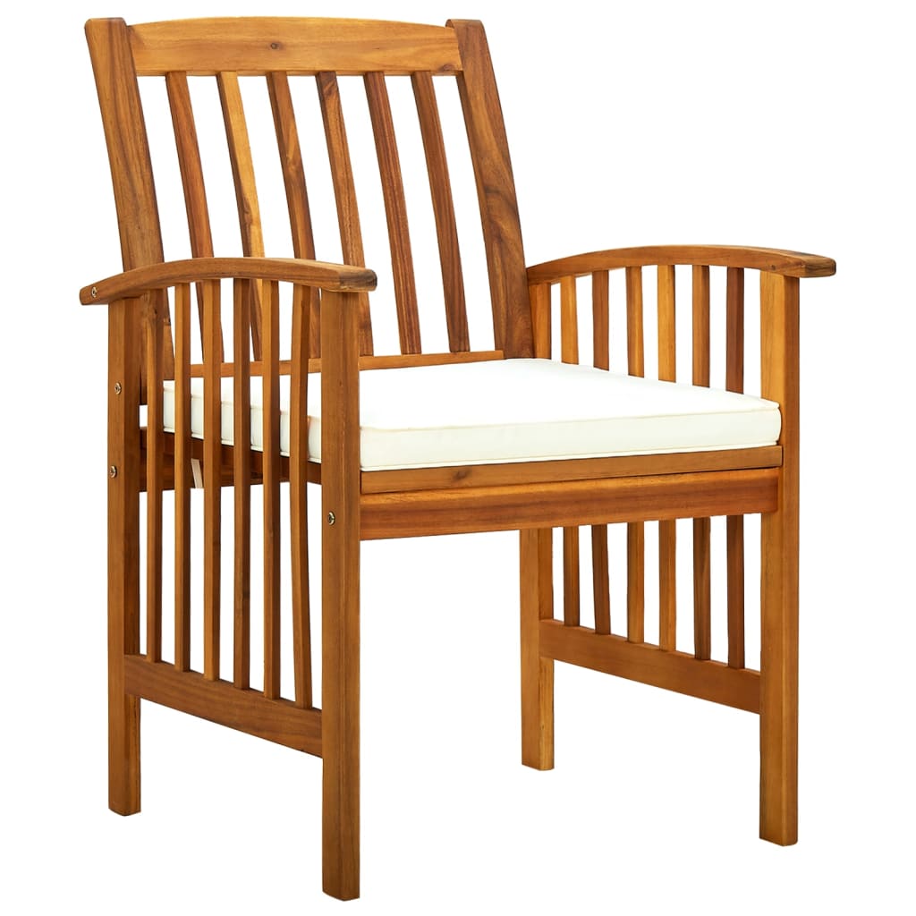 Garden dining chairs 2 pcs. with cushions solid wood acacia