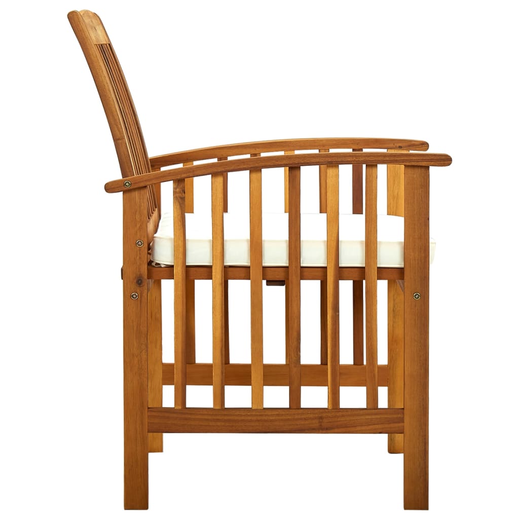 Garden dining chairs 3 pcs. with cushions solid wood acacia