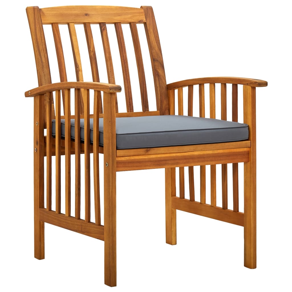 Garden dining chairs 2 pcs. with cushions solid wood acacia