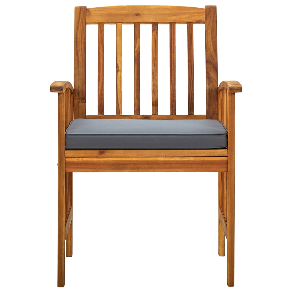 Garden dining chairs 2 pcs. with cushions solid wood acacia