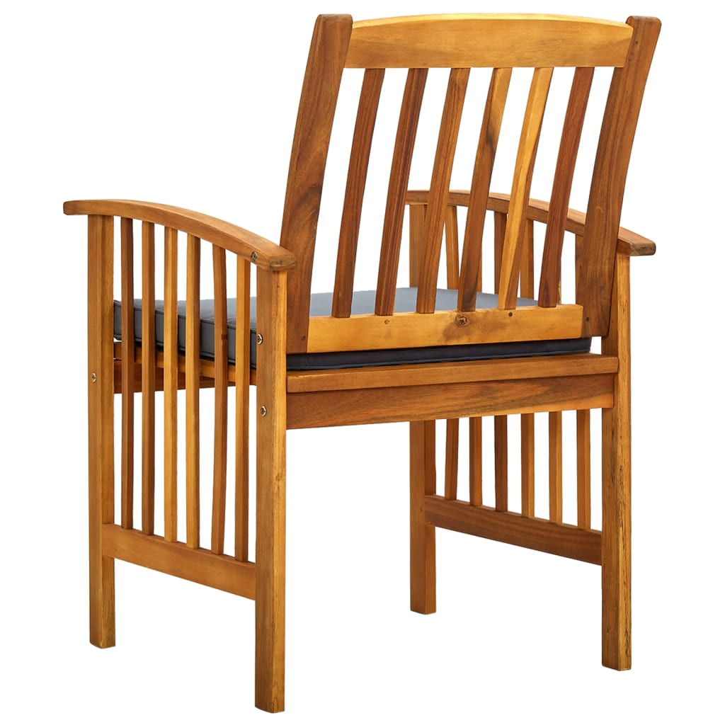 Garden dining chairs 2 pcs. with cushions solid wood acacia
