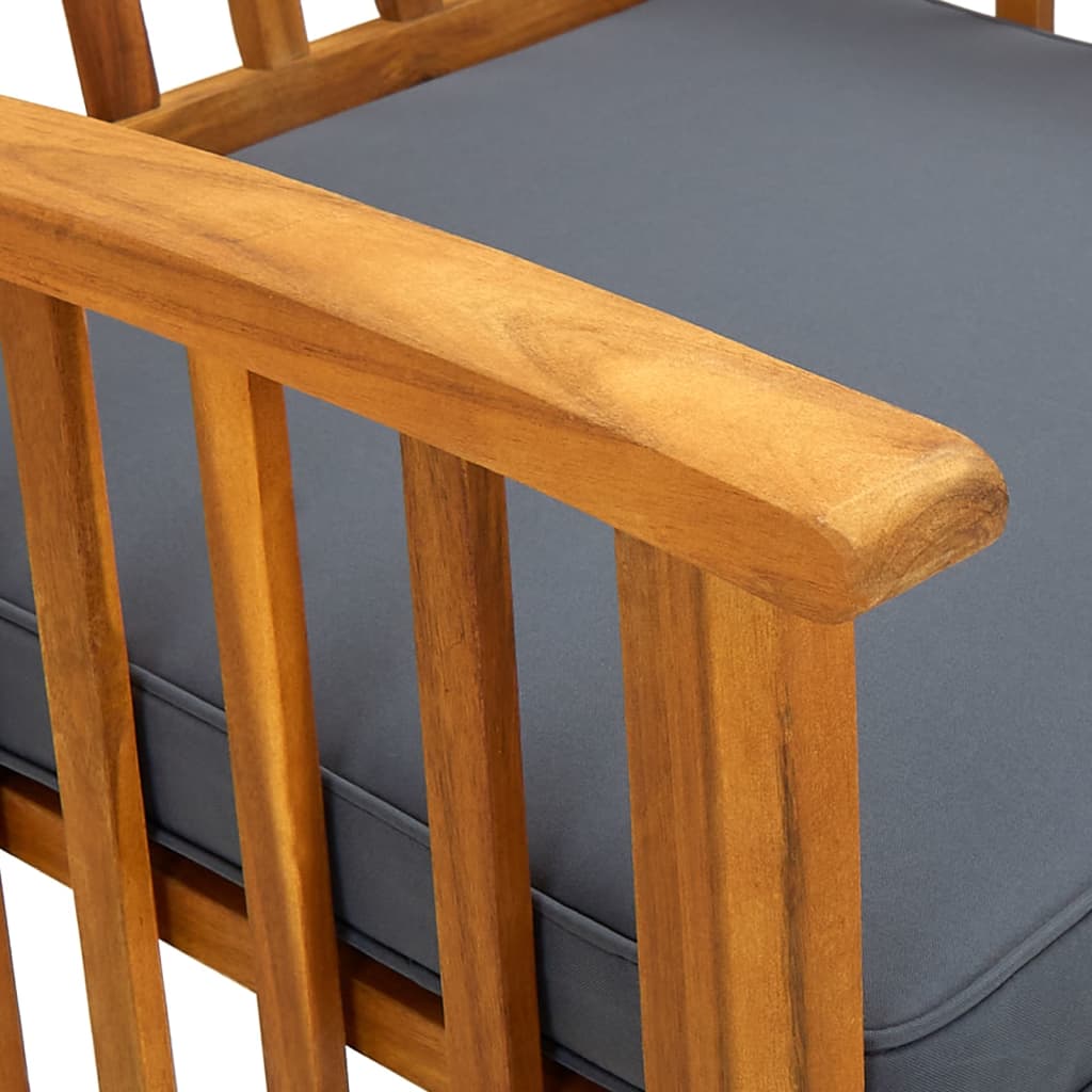 Garden dining chairs 2 pcs. with cushions solid wood acacia