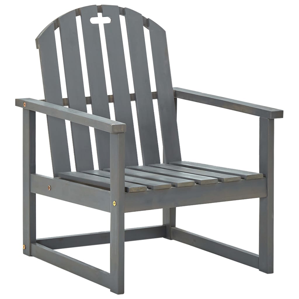 Garden armchairs 2 pcs. Grey solid acacia wood