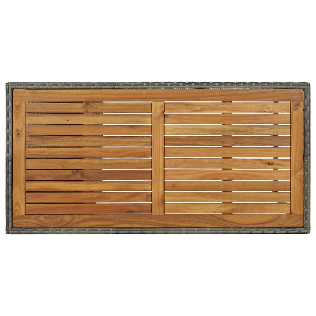 Bar table with shelf gray 120x60x110 cm poly rattan