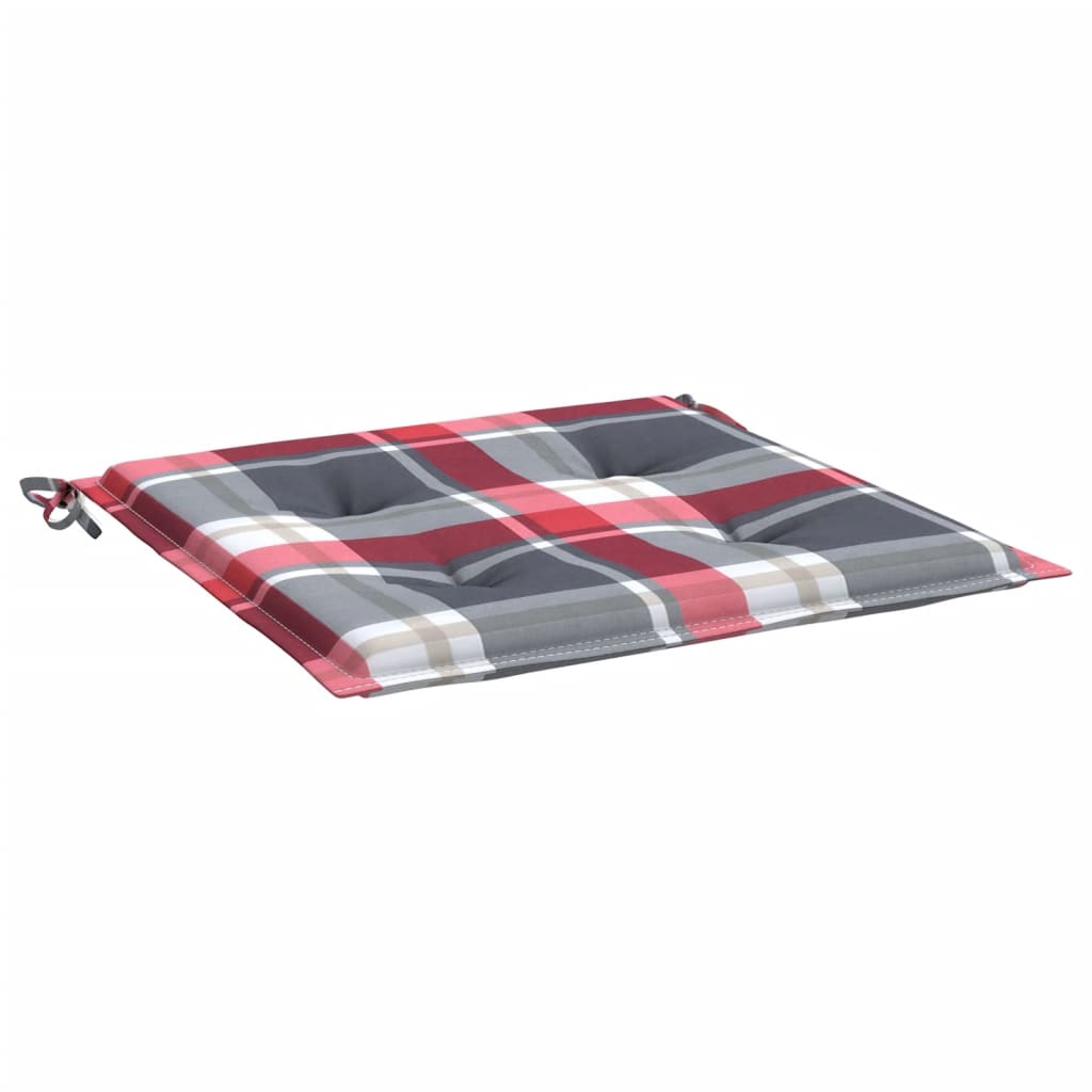 Gartenstuhl-Kissen 2Stk. Rot Karomuster 50x50x3cm Oxford-Gewebe