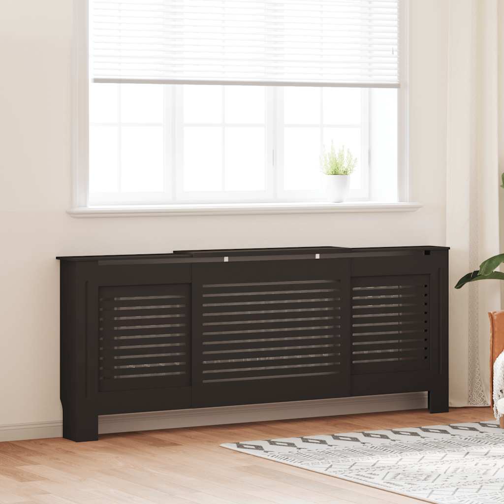 MDF Heizkörperverkleidung Schwarz 205 cm
