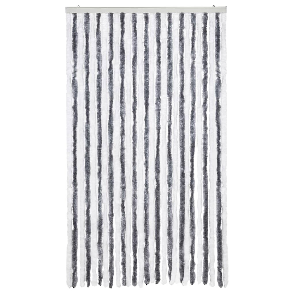 Insektenschutz-Vorhang Grau und Weiß 118x220 cm Chenille