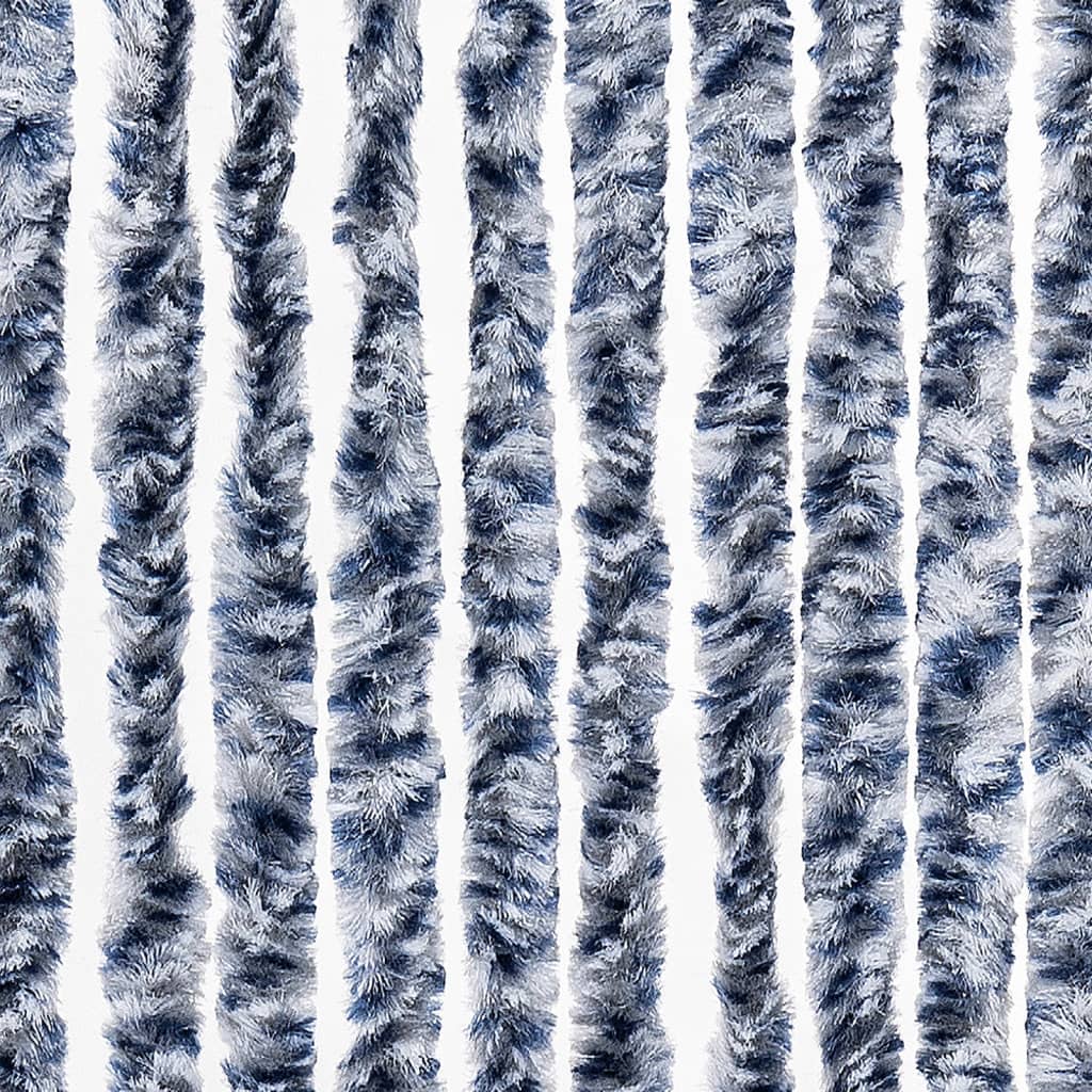 Insektenschutz-Vorhang Blau und Weiß 56x200 cm Chenille