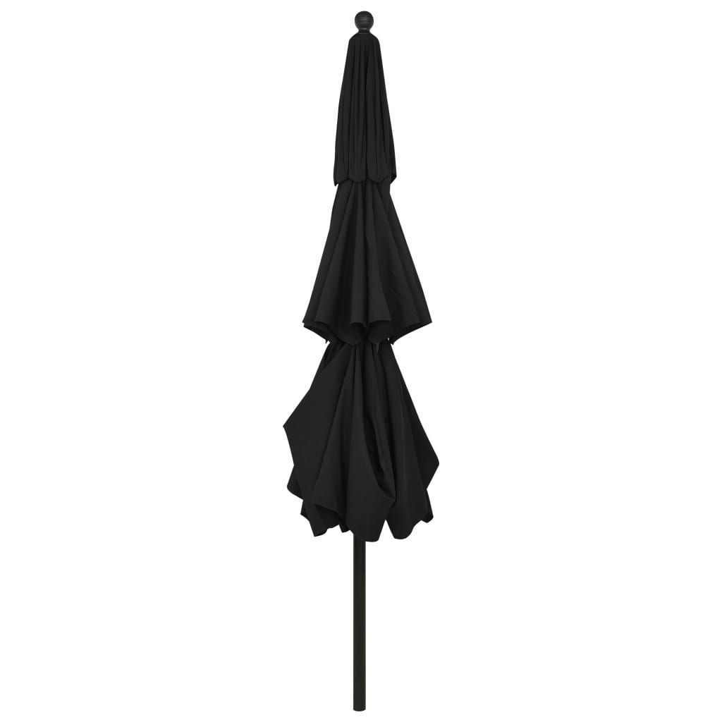 Sonnenschirm mit Aluminium-Mast 3-lagig Schwarz 3,5 m