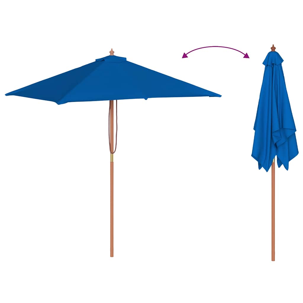 Sonnenschirm mit Holzmast Blau 150x200 cm
