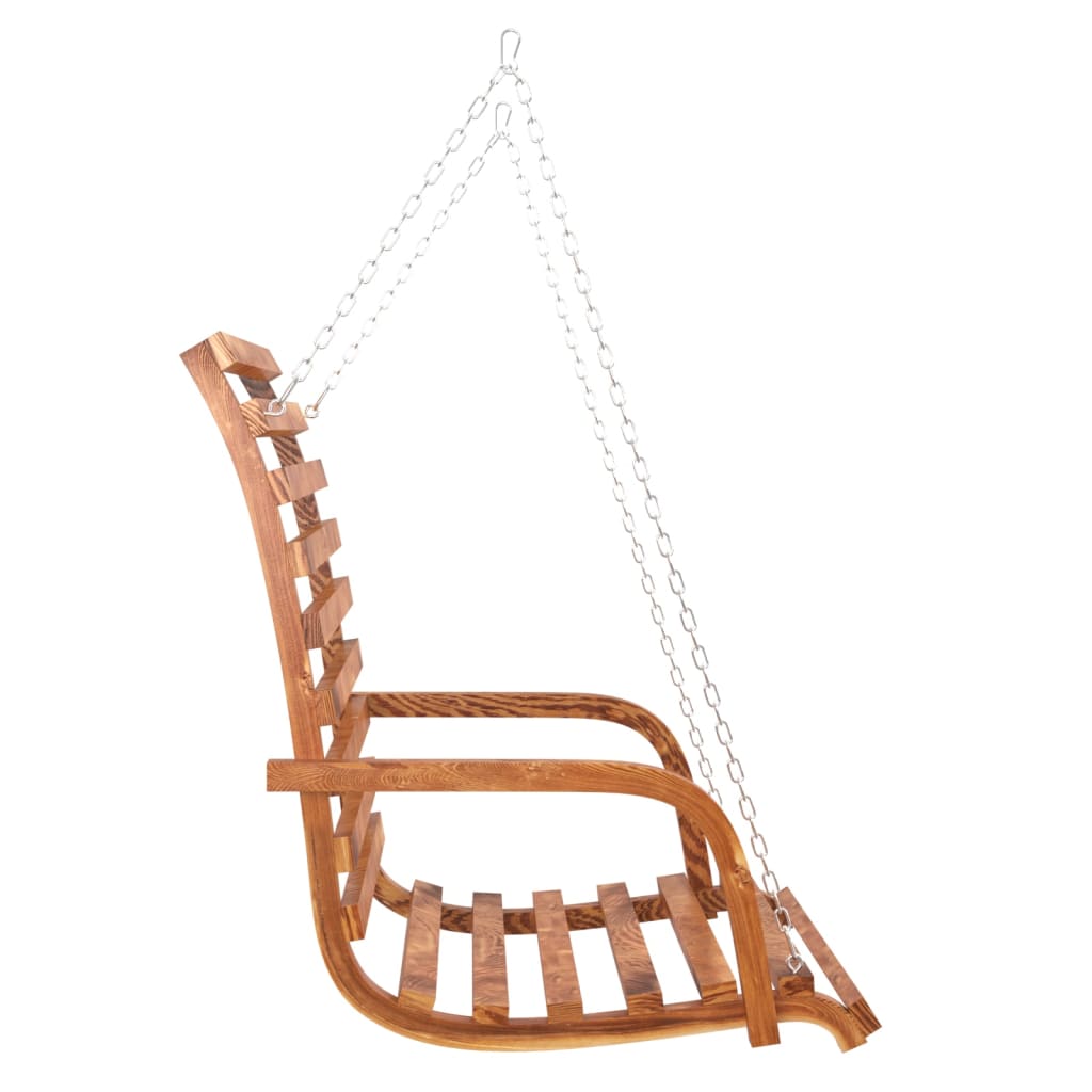 Schaukelbank Bugholz Massiv mit Teak-Finish 126x63x92 cm