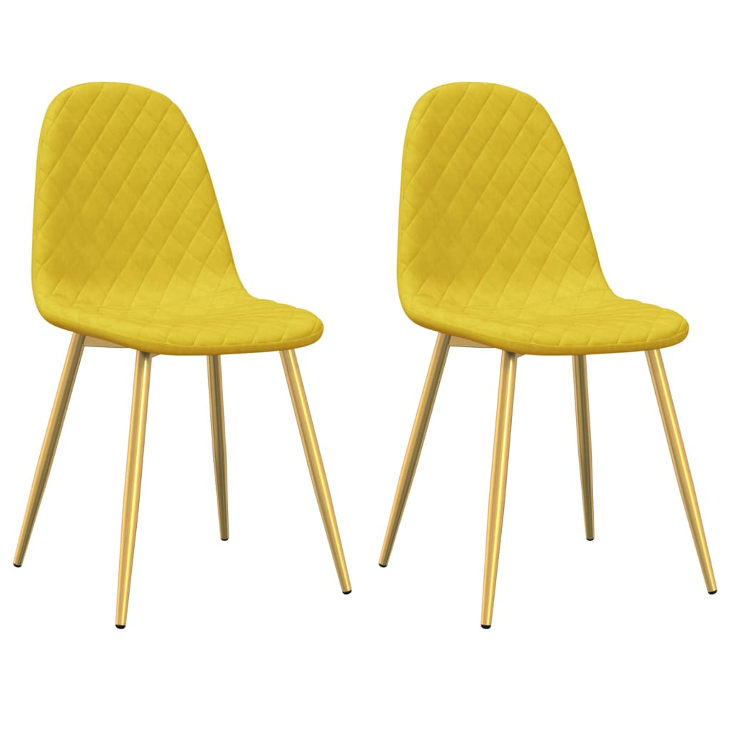 Dining chairs 2 pcs. Mustard yellow velvet