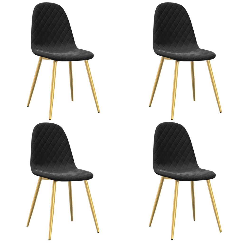 Dining chairs 4 pcs. Black velvet