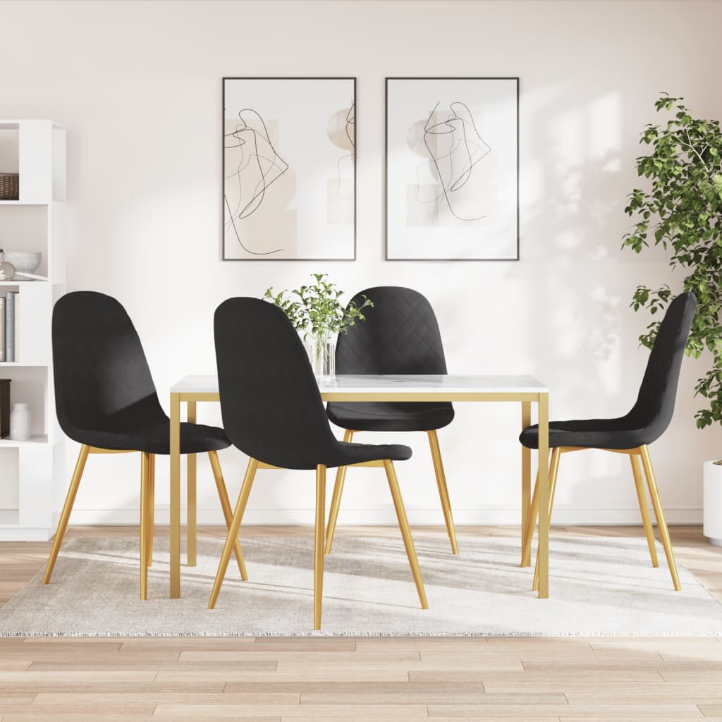 Dining chairs 4 pcs. Black velvet