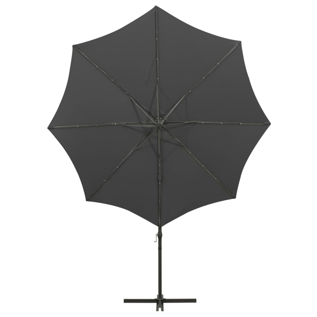 Ampelschirm mit LED-Beleuchtung 300 cm Anthrazit