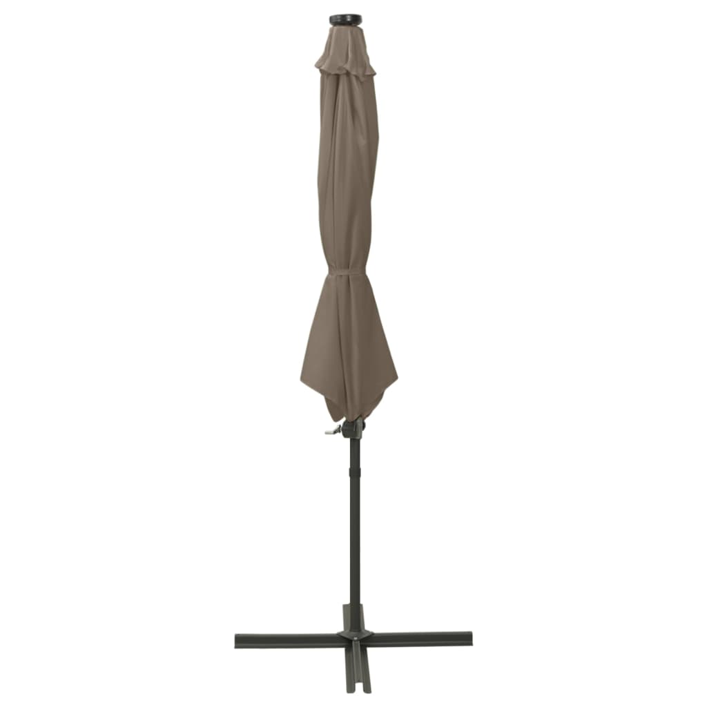 Ampelschirm mit LED-Beleuchtung 300 cm Taupe