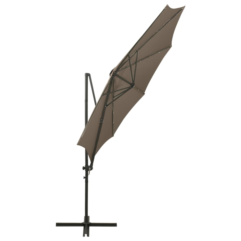 Ampelschirm mit LED-Beleuchtung 300 cm Taupe