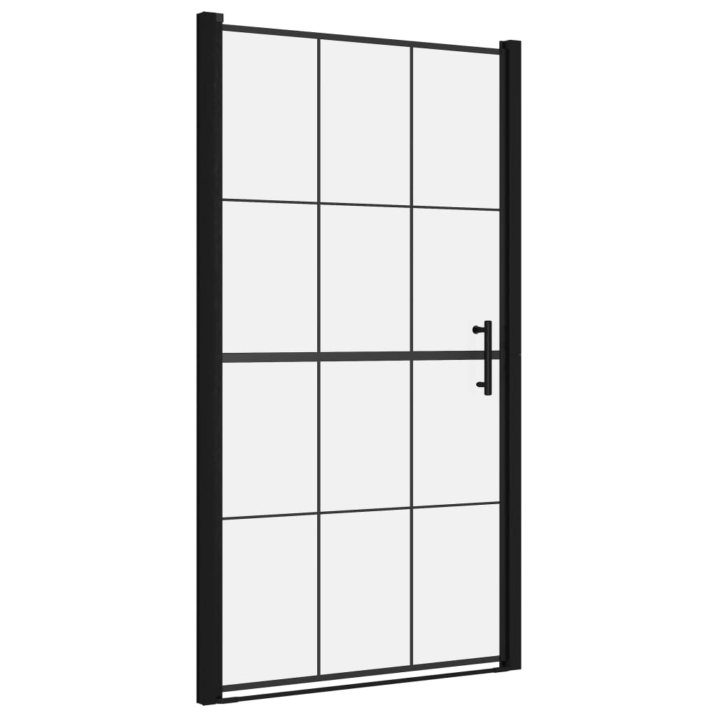 Shower door tempered glass 100 x 178 cm black