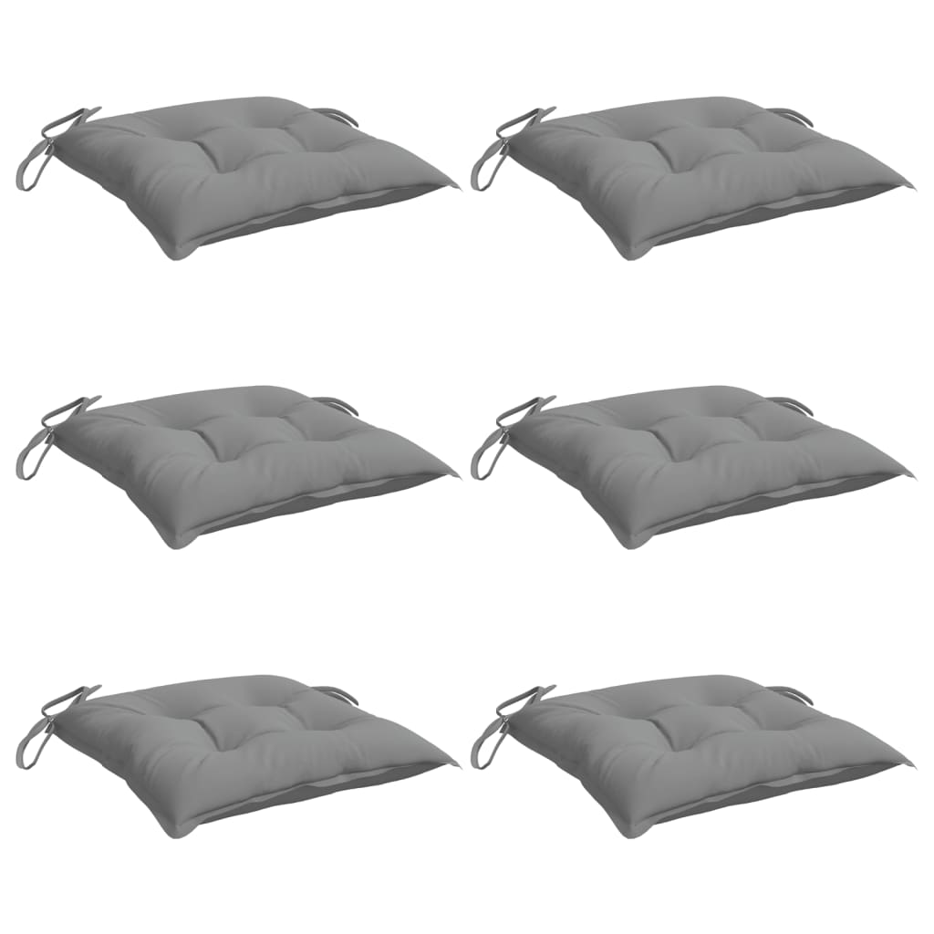 Stuhlkissen 6 Stk. Grau 40x40x7 cm Oxford-Gewebe