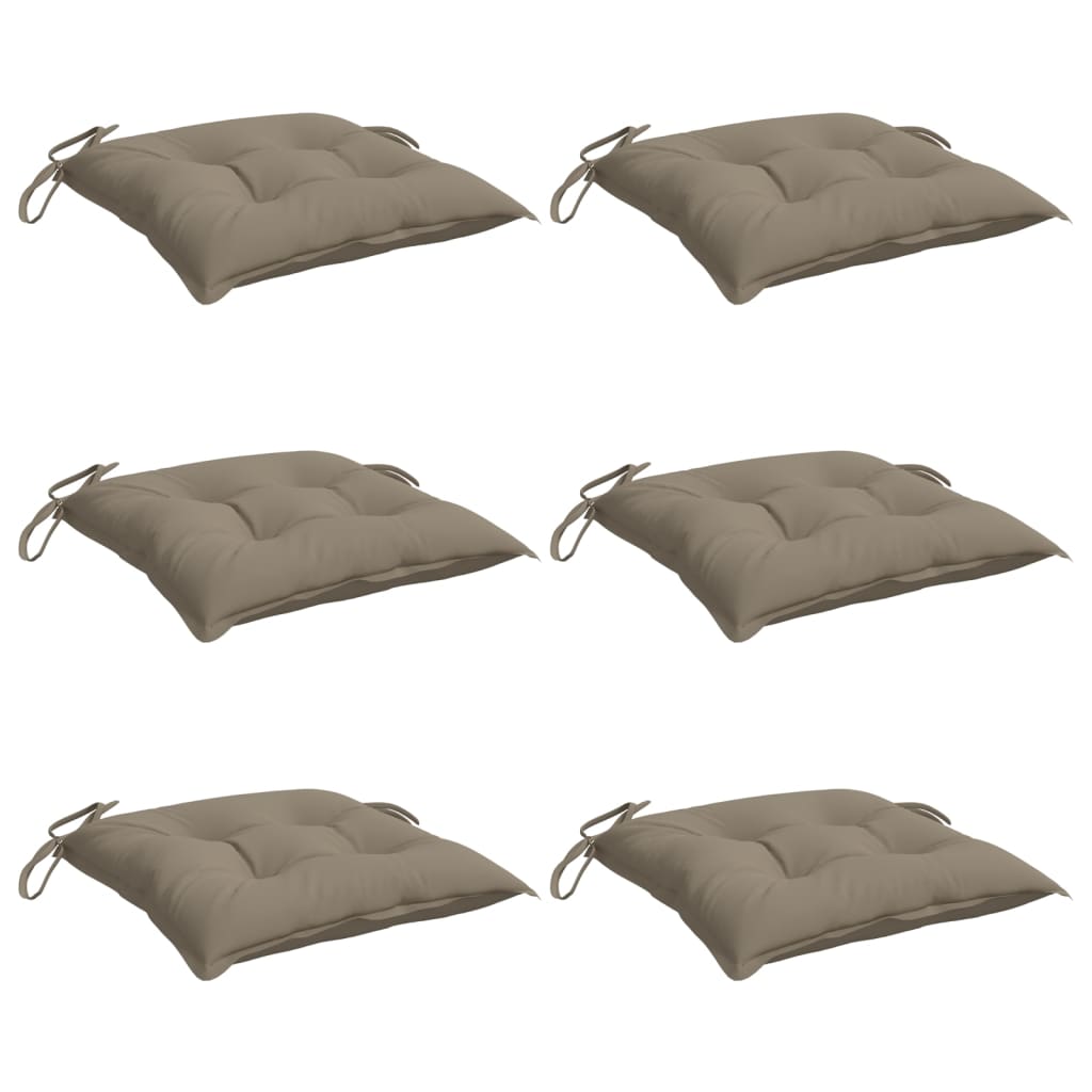 Stuhlkissen 6 Stk. Taupe 40x40x7 cm Oxford-Gewebe