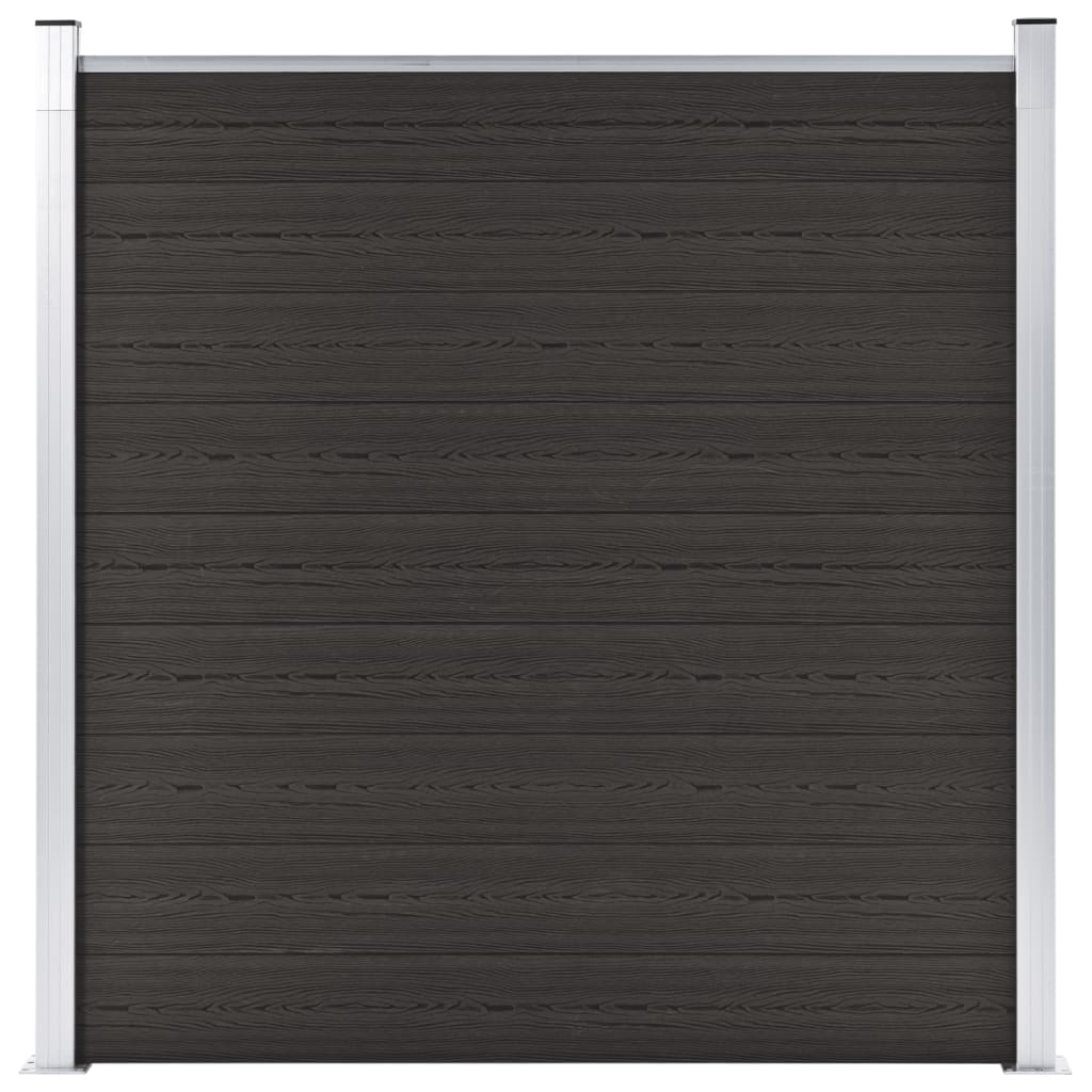 Zaunelement WPC 180x186 cm Schwarz