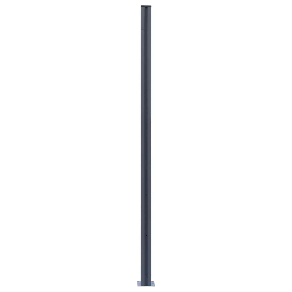 Zaunpfosten 3 Stk. Dunkelgrau 185 cm Aluminium