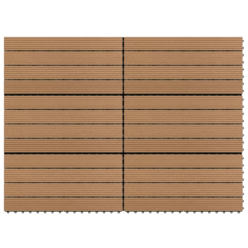 Terrassenfliesen 6 Stk. WPC 60x30 cm 1,08 m² Braun