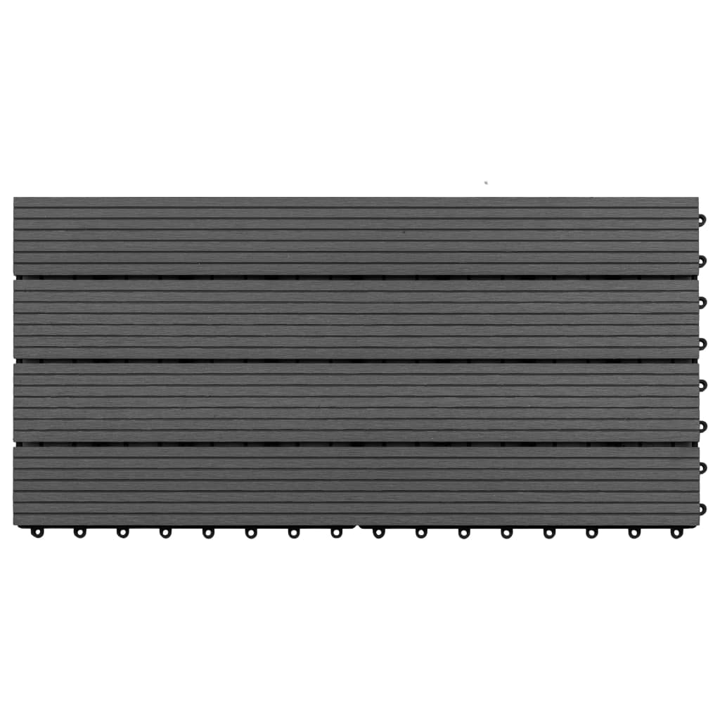 Terrace tiles 6 pcs. WPC 60x30 cm 1.08 m² Black