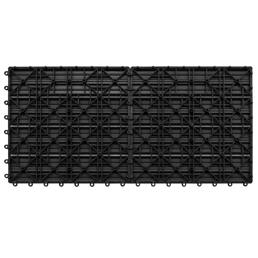 Terrace tiles 6 pcs. WPC 60x30 cm 1.08 m² Black