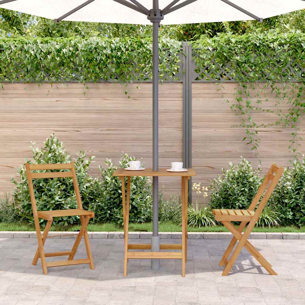 Klappbarer Gartentisch 60x60x75 cm Massivholz Akazie