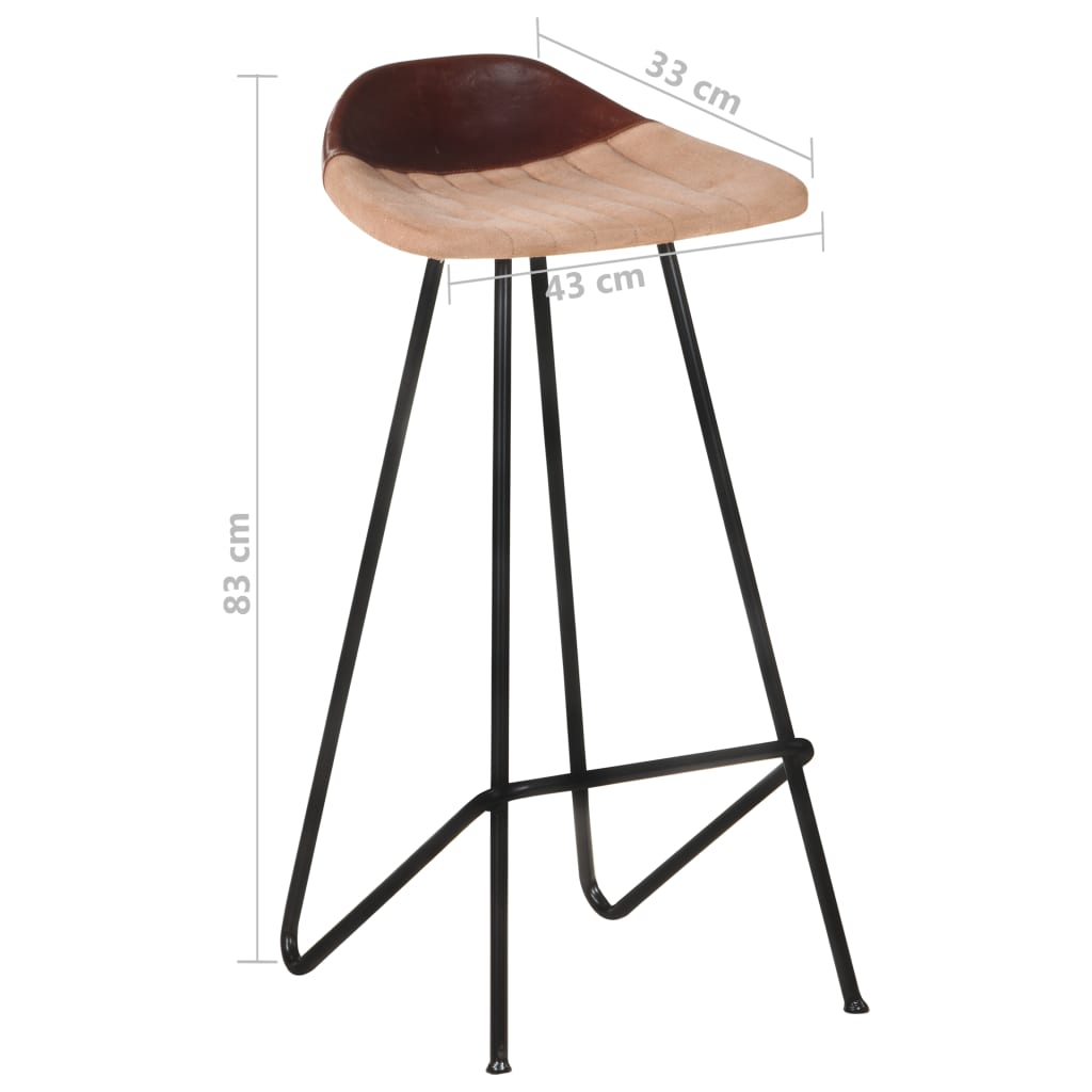Barhocker 4 Stk. Braun Echtleder