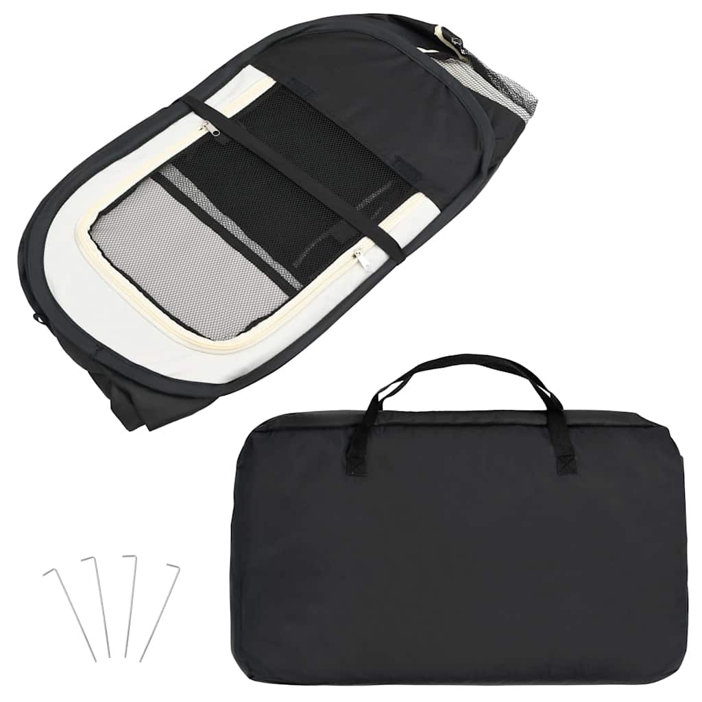 Foldable puppy playpen with carrying bag, black, 90 x 90 x 58 cm