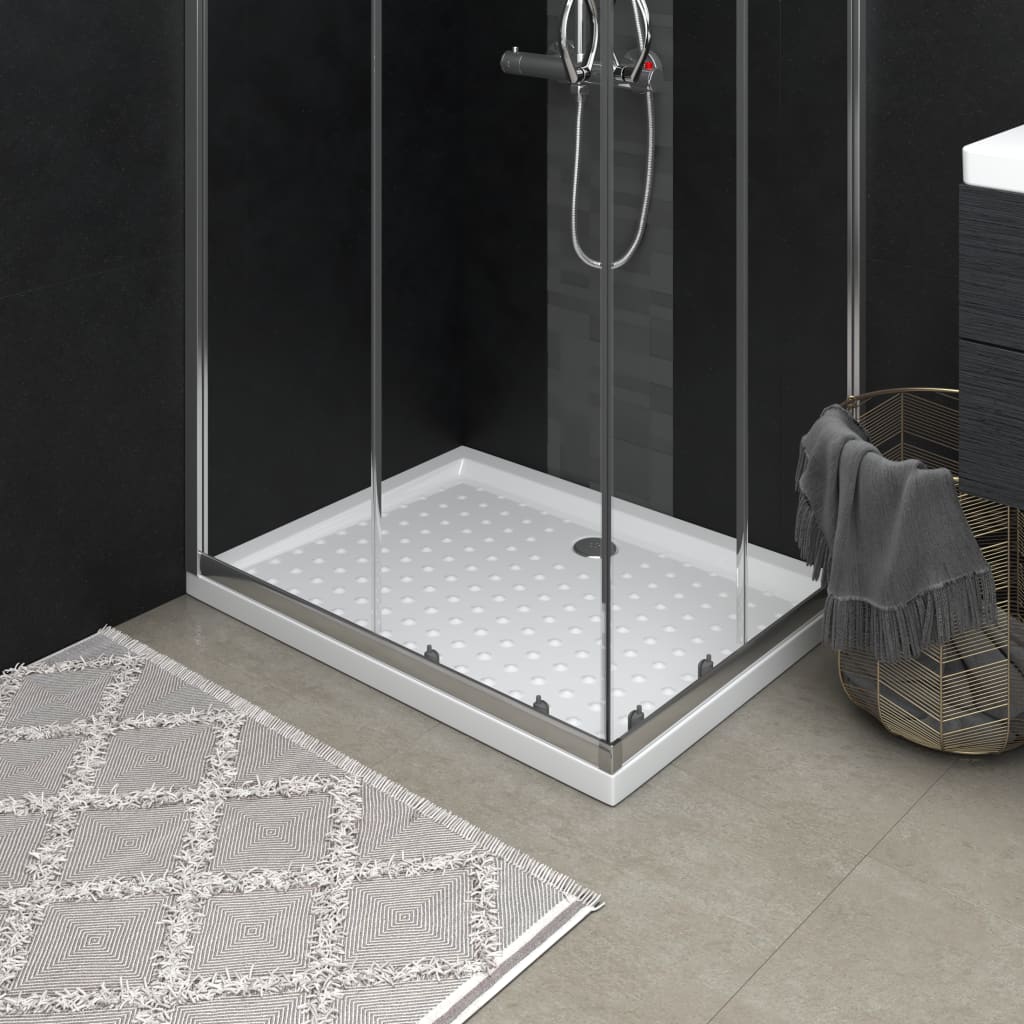 Shower tray anti-slip white 90x70x4 cm ABS