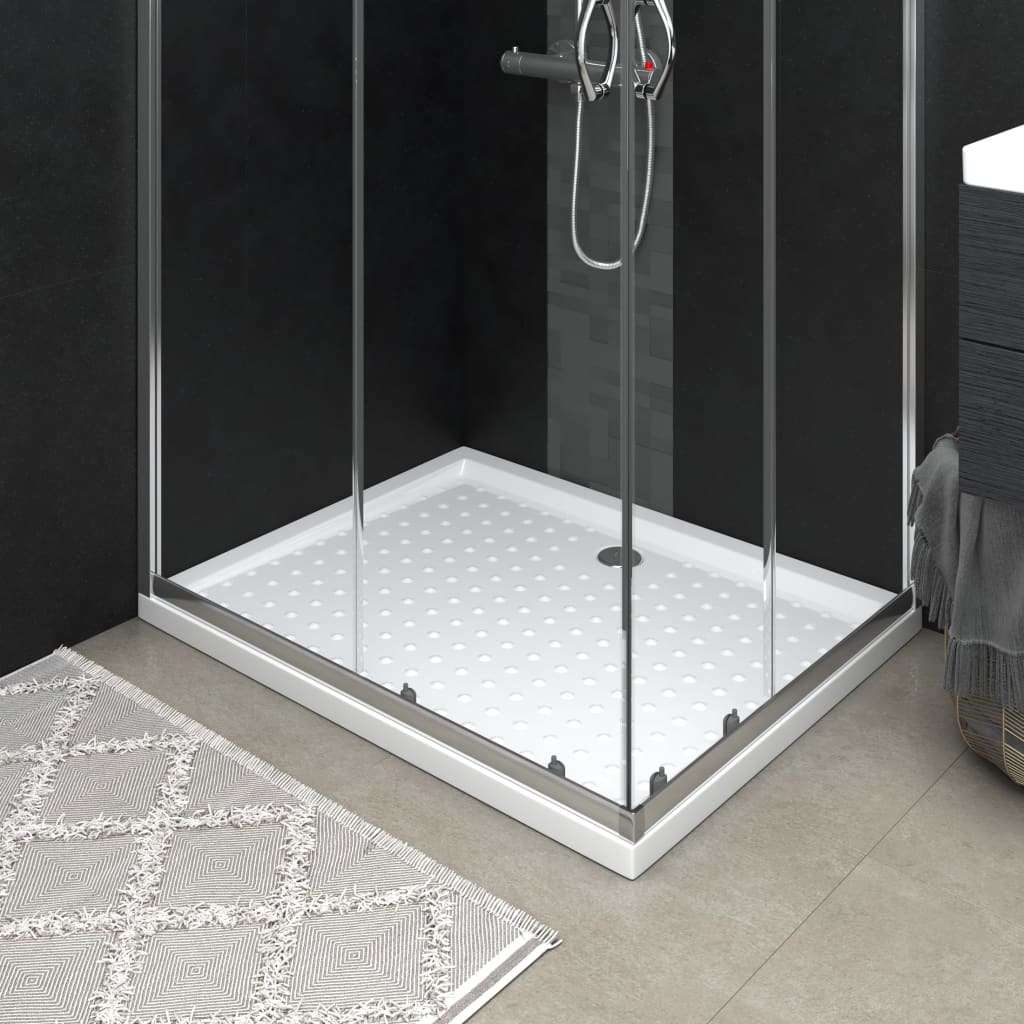 Shower tray anti-slip white 80x100x4 cm ABS